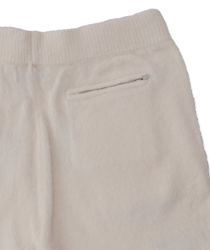 Cream & Brown Mohair Blend Shorts – Unisex