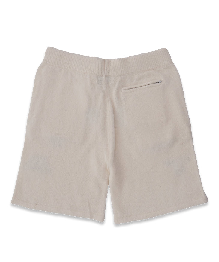 Cream & Brown Mohair Blend Shorts – Unisex