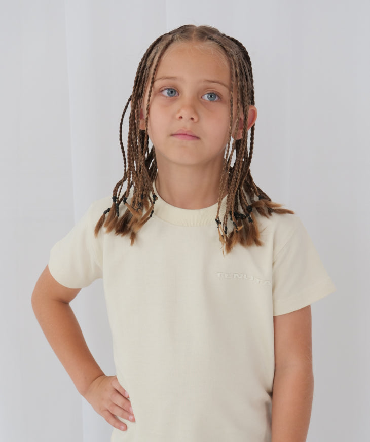 Cream Luxe French Terry Tee – Kid's
