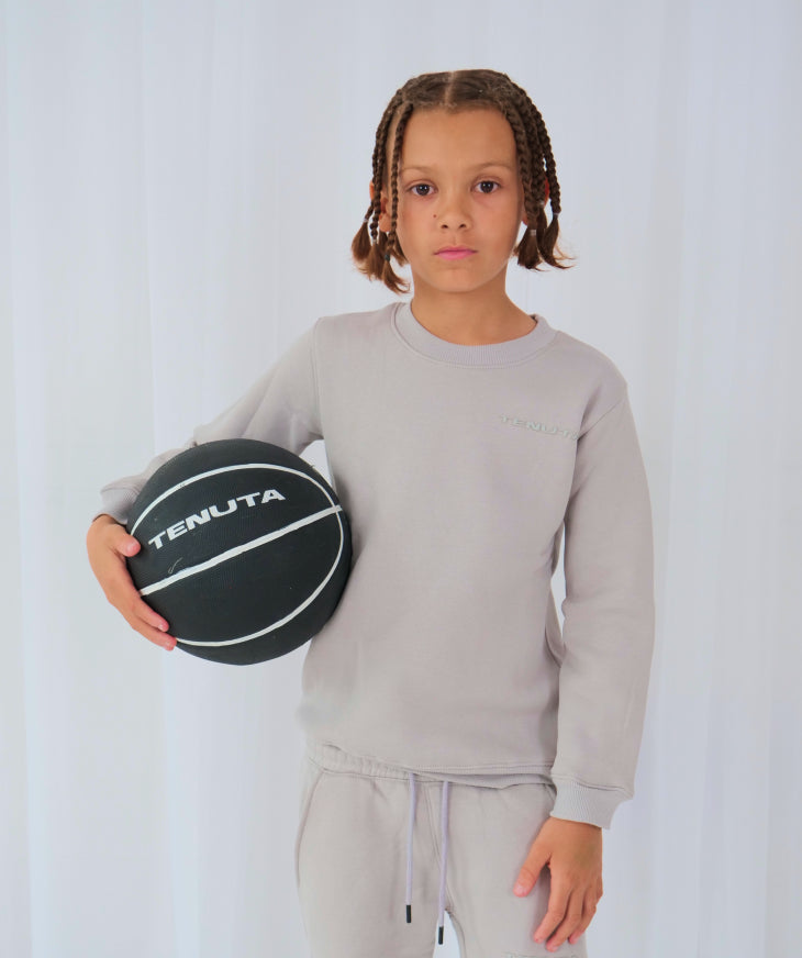 Grey French Terry Tracksuit Jumper – Kid's