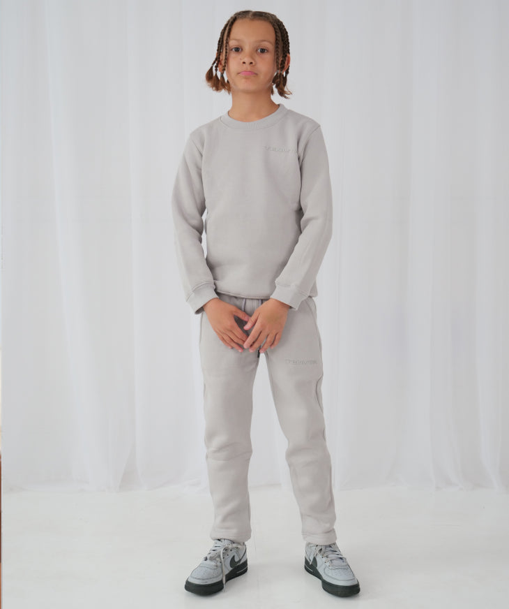 Grey French Terry Tracksuit Bottoms – Kid’s