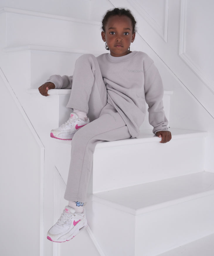 Grey French Terry Tracksuit Jumper – Kid's