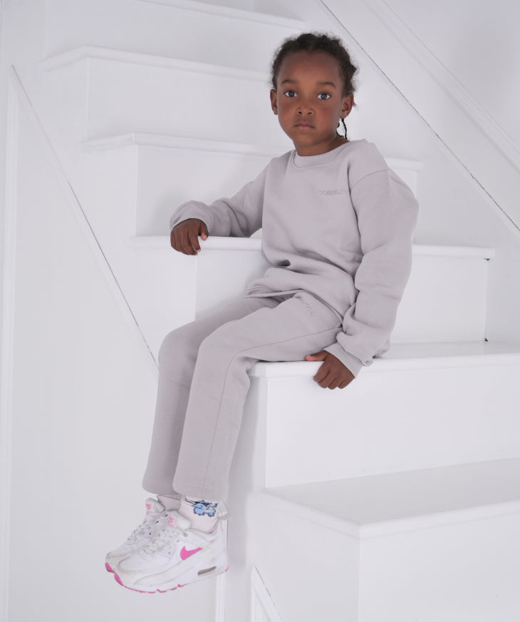 Grey French Terry Tracksuit Bottoms – Kid’s