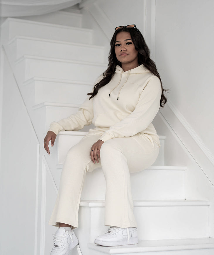 Cream French Terry Flared Bottoms – Women’s