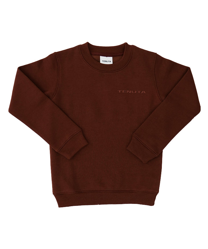 Brown French Terry Tracksuit Jumper – Kid's