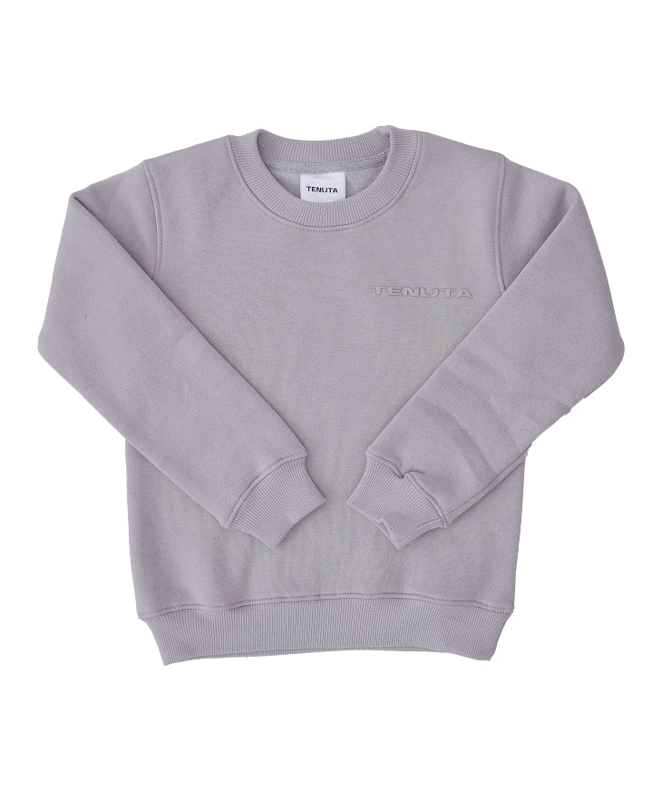 Grey French Terry Tracksuit Jumper – Kid's