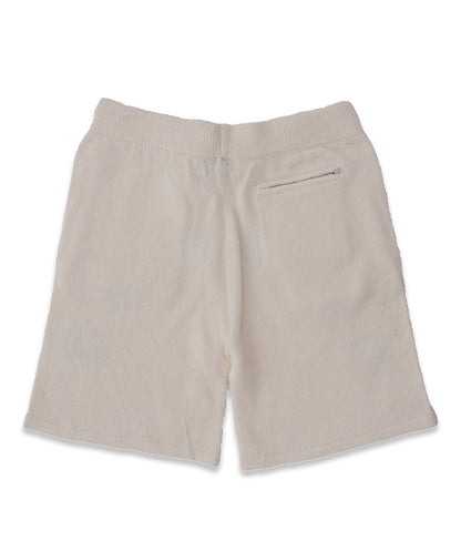 Cream & Brown Mohair Blend Shorts – Unisex