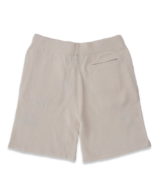 Cream & Brown Mohair Blend Shorts – Unisex