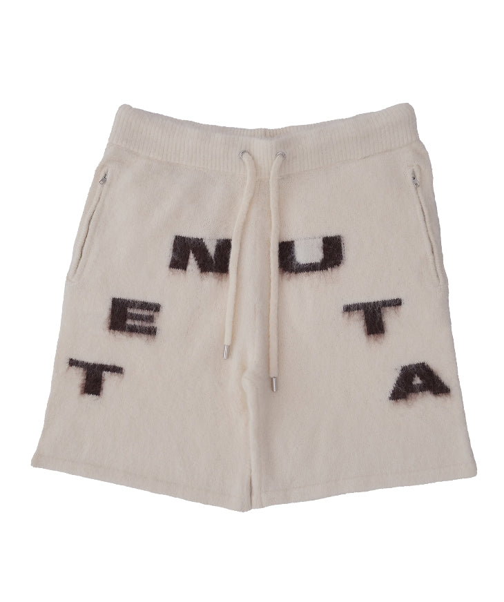 Cream & Brown Mohair Blend Shorts – Unisex