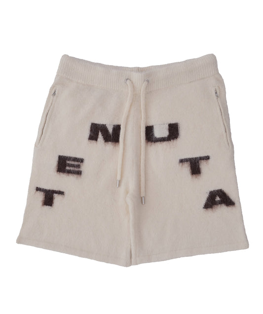 Cream & Brown Mohair Blend Shorts – Unisex