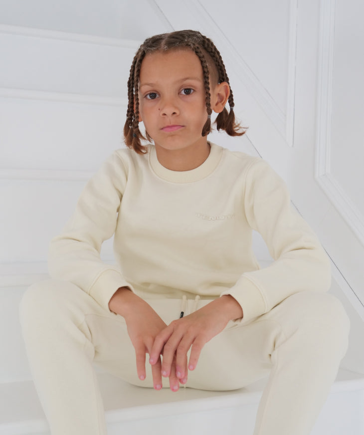 Cream French Terry Tracksuit Jumper – Kid's