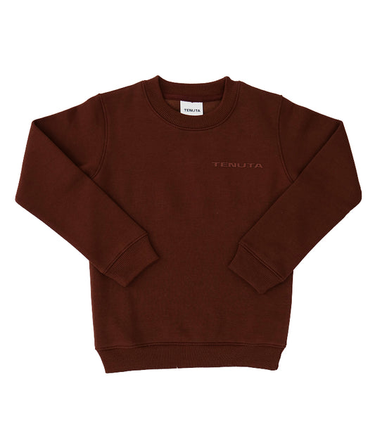 Brown French Terry Tracksuit Jumper – Kid's