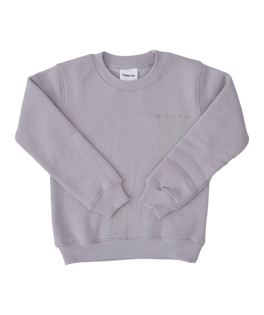 Grey French Terry Tracksuit Jumper – Kid's