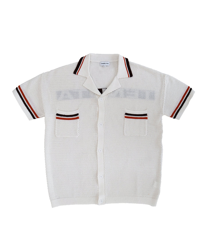 White orange and brown  short & shirt set