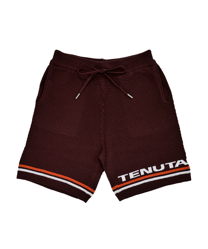 Brown orange and white shirt & short set