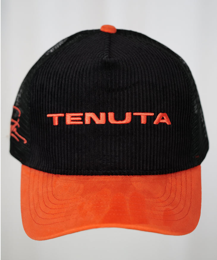 Tenuta trucker corduroy and velvet - Black and orange