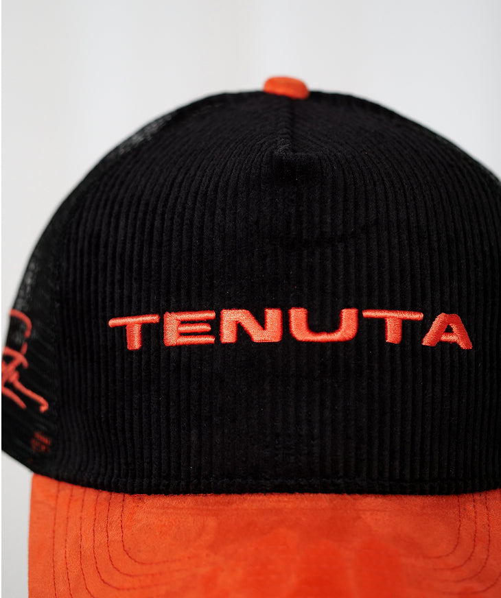 Tenuta trucker corduroy and velvet - Black and orange