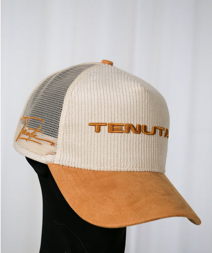 Tenuta trucker corduroy and velvet - Cream and brown