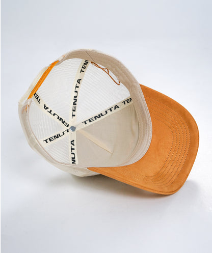 Tenuta trucker corduroy and velvet - Cream and brown